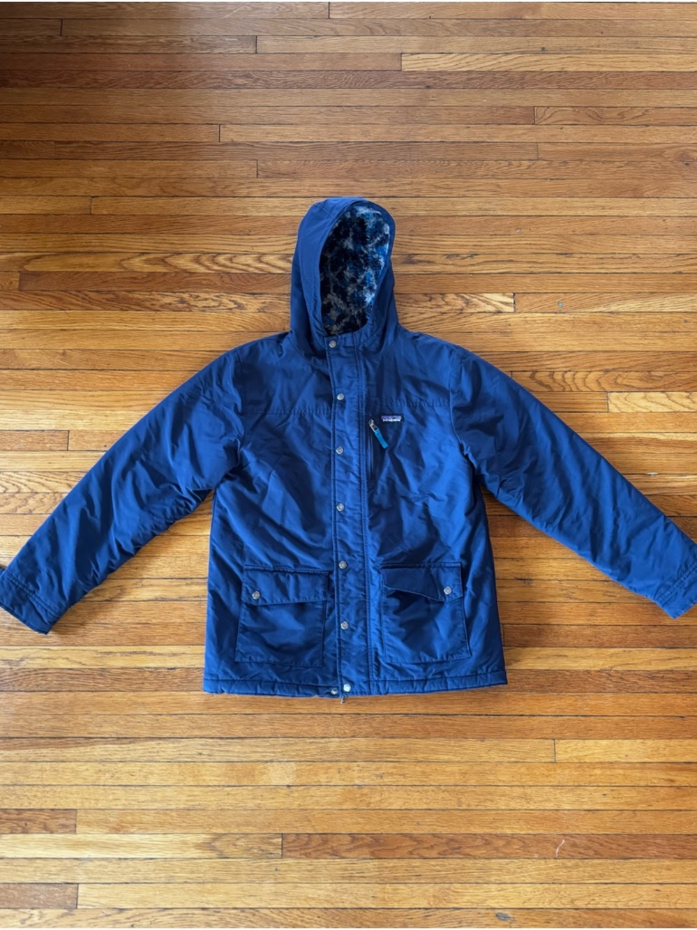 Patagonia Navy Blue Hooded Parka